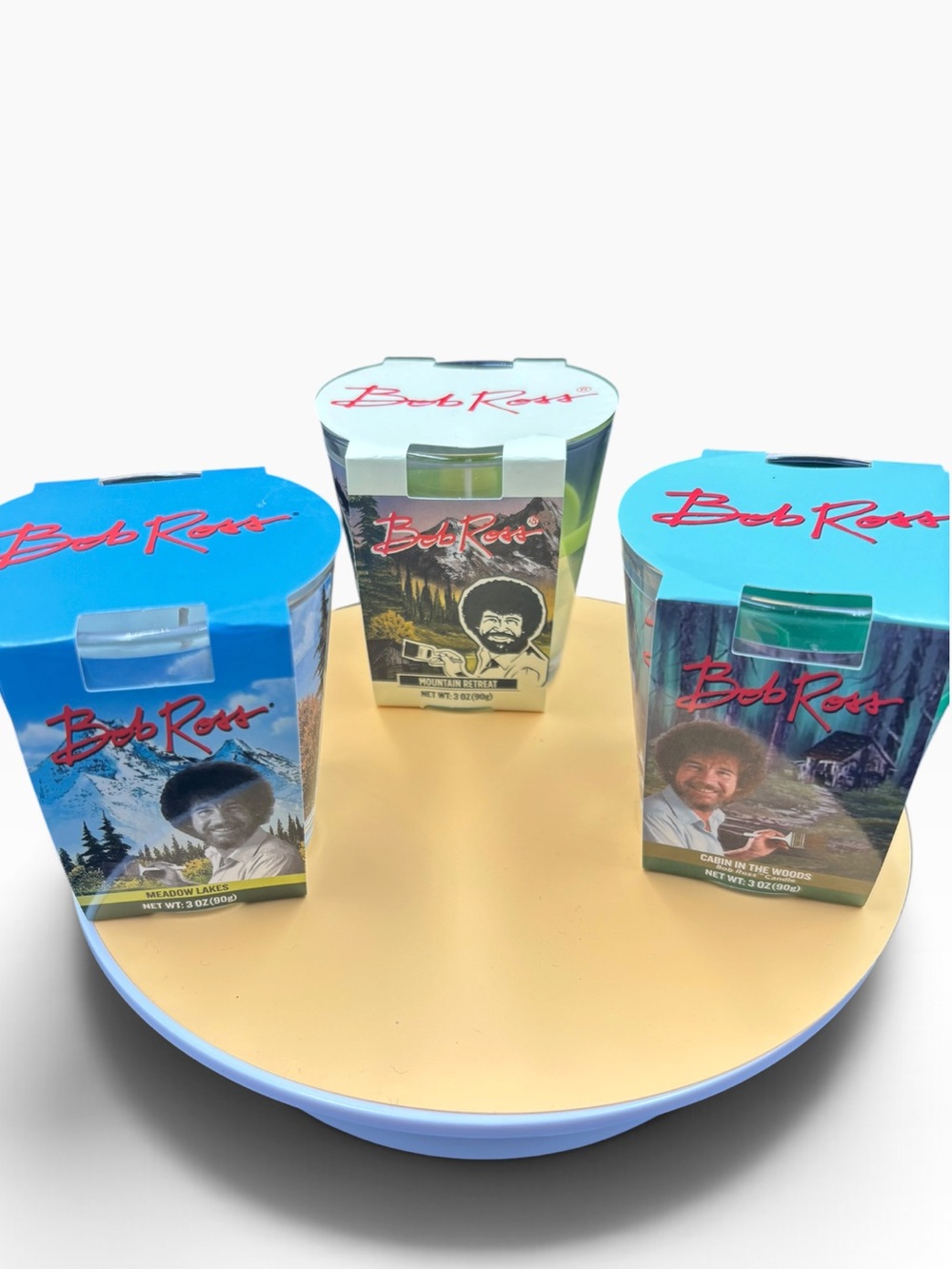 Bob Ross Candle Set of 3: Meadow Lakes, Mountain Retreat, Cabin in the Woods
